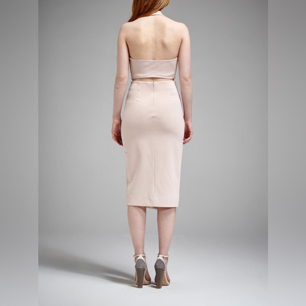 Nicholas $293 Ponti Halter Wrap Dress in Pale Pink - Picture 5 of 5